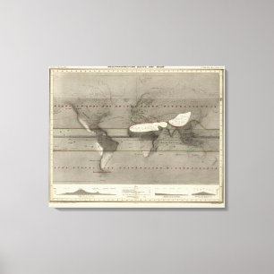 Precipitation World Map Canvas Print