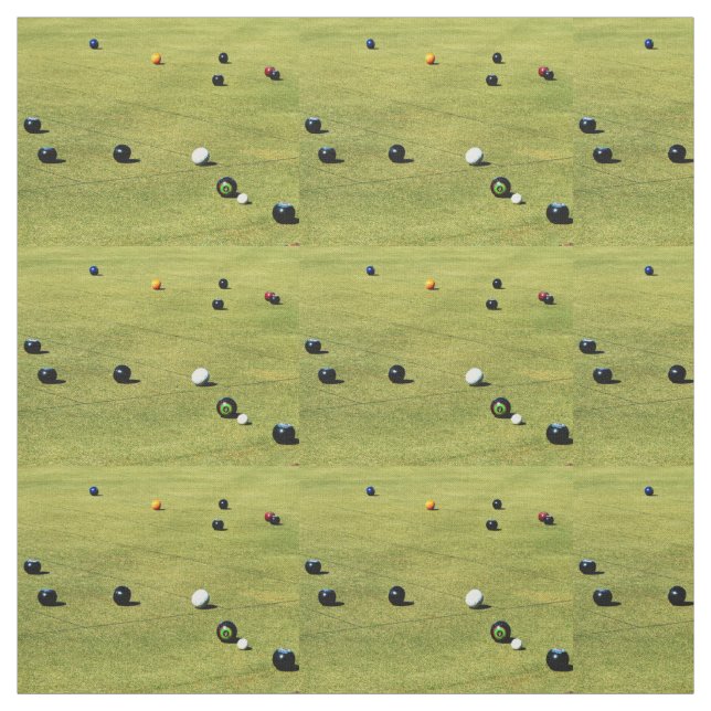 Precision and Strategy: Lawn Bowl Competition Game Fabric (Swatch)