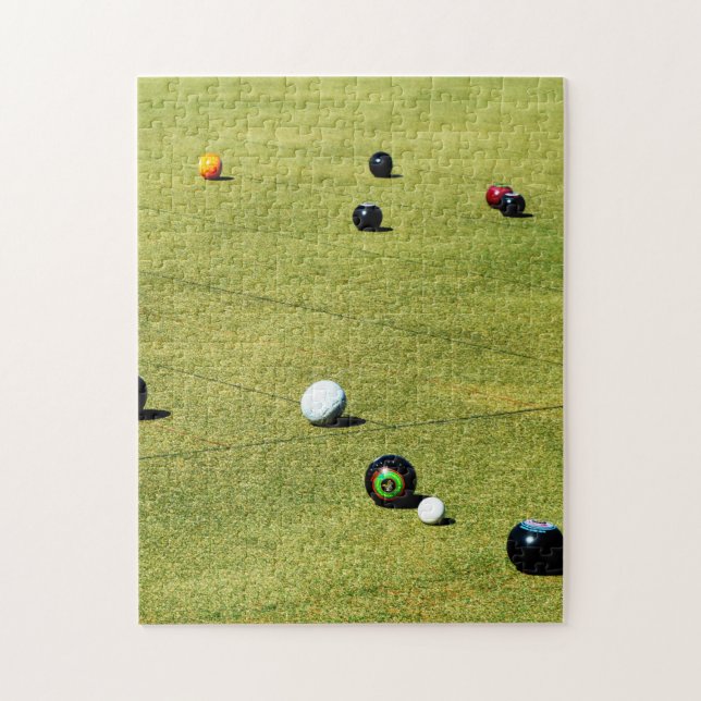 Precision and Strategy: Lawn Bowl Competition Game Jigsaw Puzzle (Vertical)