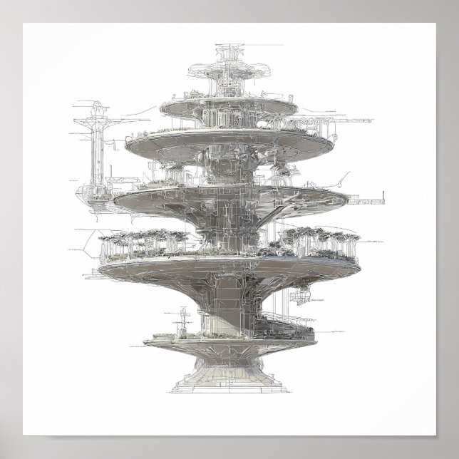 Precision Engineering Art: Hydroponic Helix System Poster (Front)