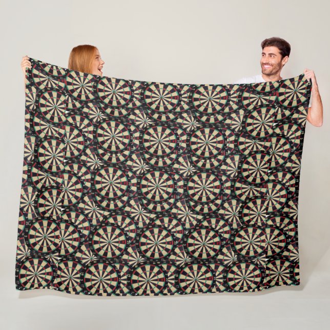 "Precision in Layers: The Art of Stacked Bullseyes Fleece Blanket (In Situ)