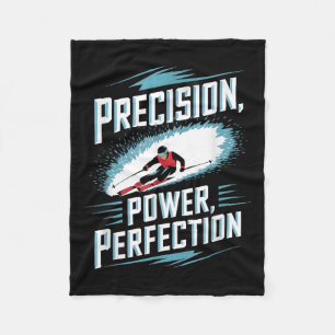 Precision Power Perfection Alpine Skiing Fleece Blanket