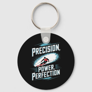 Precision Power Perfection Alpine Skiing Key Ring