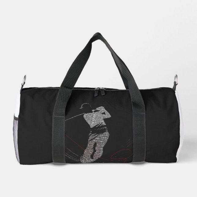 Precision Wins Quietly Golf Typography Motivationa Duffle Bag (Back)