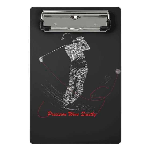 Precision Wins Quietly Golf Word Art Mini Clipboard (Front)