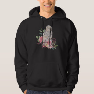 Predator Bird Forest Animal  Roses Flowers Owl 1 Hoodie