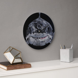 Predator of the Sea Painting by Alfred Fox Large Clock