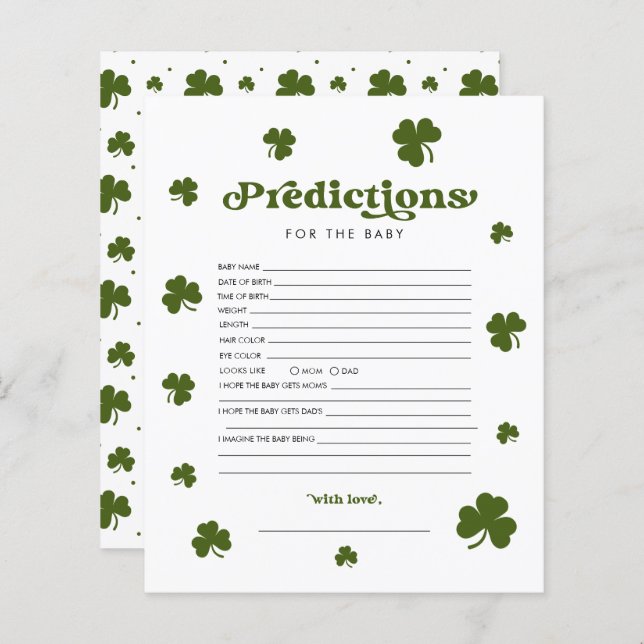 Prediction St. Patrick's Day Green Shamrock  (Front/Back)