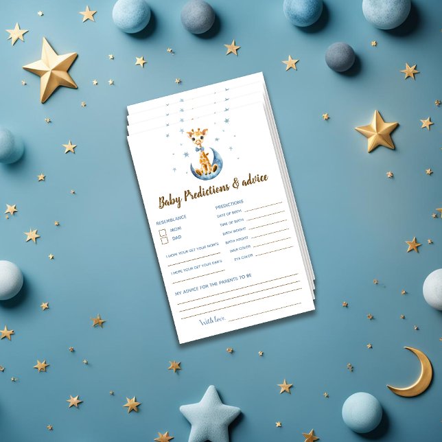 Predictions & Advice Baby Shower Boy Budge Card (Creator Uploaded)