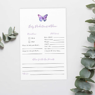 Predictions & Advice Butterfly Baby Shower Game