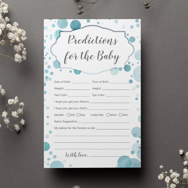 Predictions & Advice for baby boy blue shower game (Creator Uploaded)