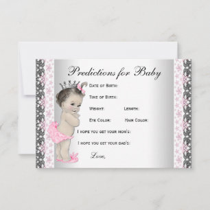 Predictions & Advice for Parents Girl Baby Shower Card