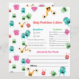 Predictions Advice Little Monster Baby Shower Game