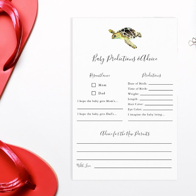 Predictions & Advice Sea Turtle Baby Shower Simple Flyer (Creator Uploaded)