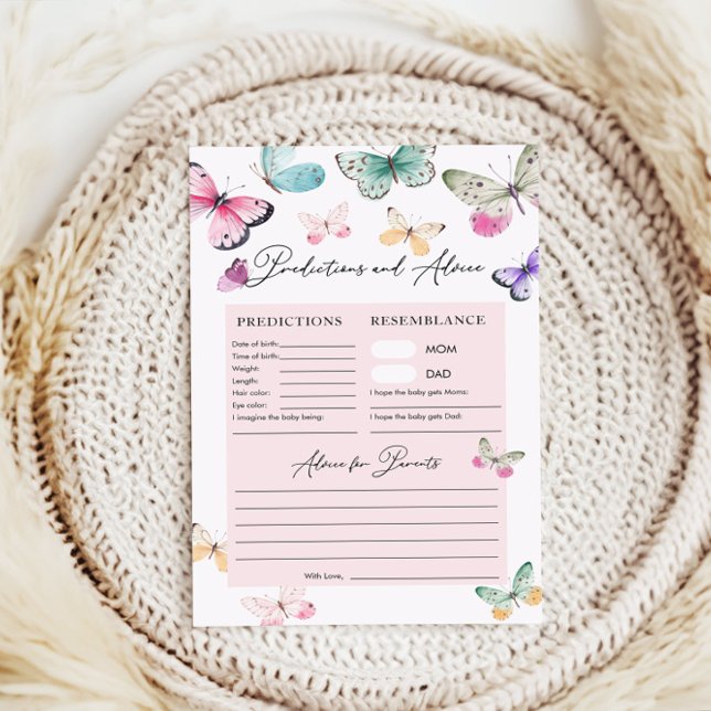 Predictions and Advice Butterfly Baby Shower Games (Creator Uploaded)
