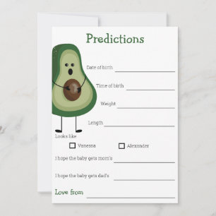 predictions for baby baby shower game  invitation