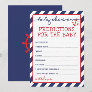 Predictions for Baby Boy Nautical Shower Game Invitation