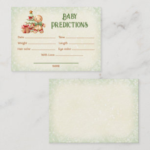 Predictions Green Red Christmas Baby Shower Game Enclosure Card