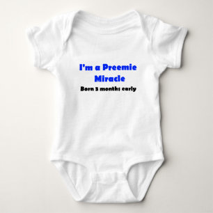 Preemie Miracle Born 3 months early, Boy Baby Bodysuit