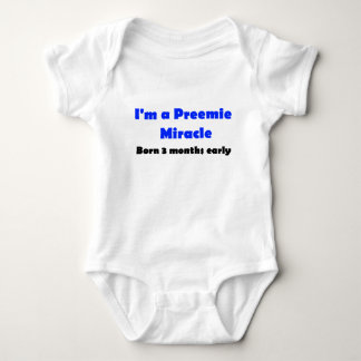 Preemie Miracle Born 3 months early, Boy Baby Bodysuit