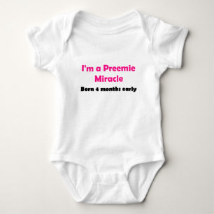 Preemie Miracle Born 4 months early, Girl Baby Bodysuit