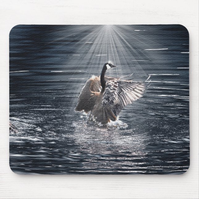 Preening Canada Goose & Water Wildlife Mouse Mat (Front)