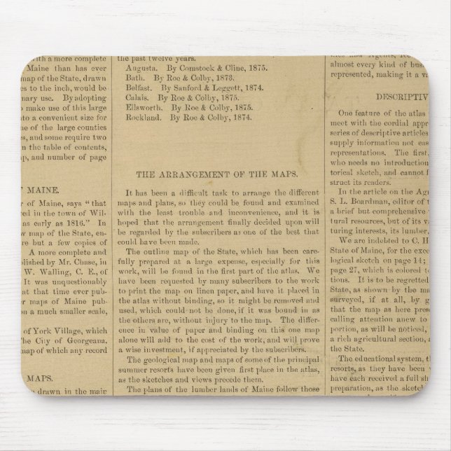 Preface Atlas of the state of Maine Mouse Mat (Front)