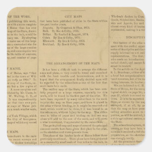 Preface Atlas of the state of Maine Square Sticker