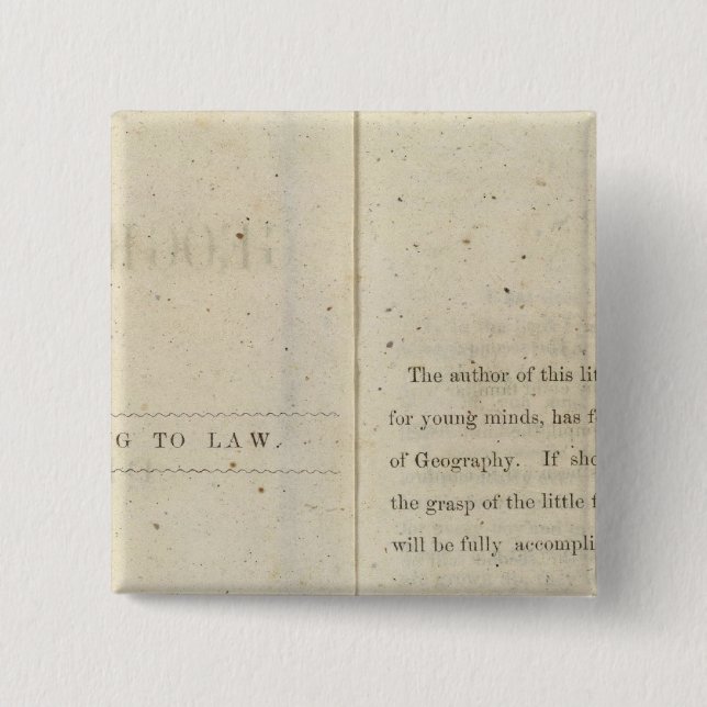 Preface Geographical reader for Dixie children 15 Cm Square Badge (Front)