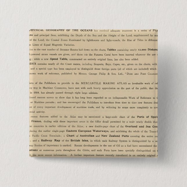 Preface New mercantile marine atlas 15 Cm Square Badge (Front)