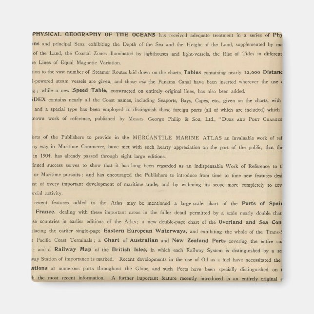 Preface New mercantile marine atlas Magnet (Front)