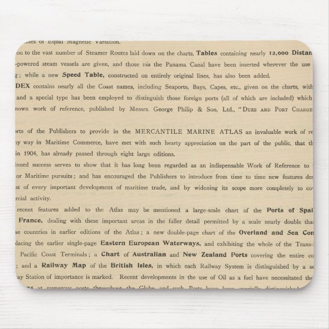 Preface New mercantile marine atlas Mouse Mat (Front)