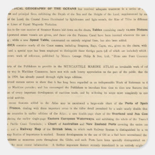 Preface New mercantile marine atlas Square Sticker