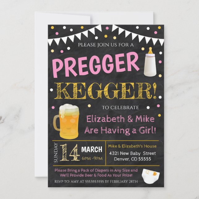 Pregger Kegger Baby Shower Invitation (Front)