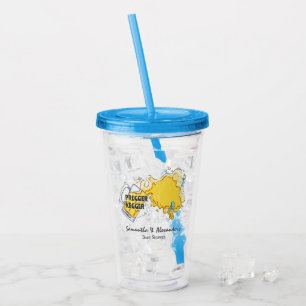Pregger Kegger Watercolor Beer Co-ED Baby Shower Acrylic Tumbler
