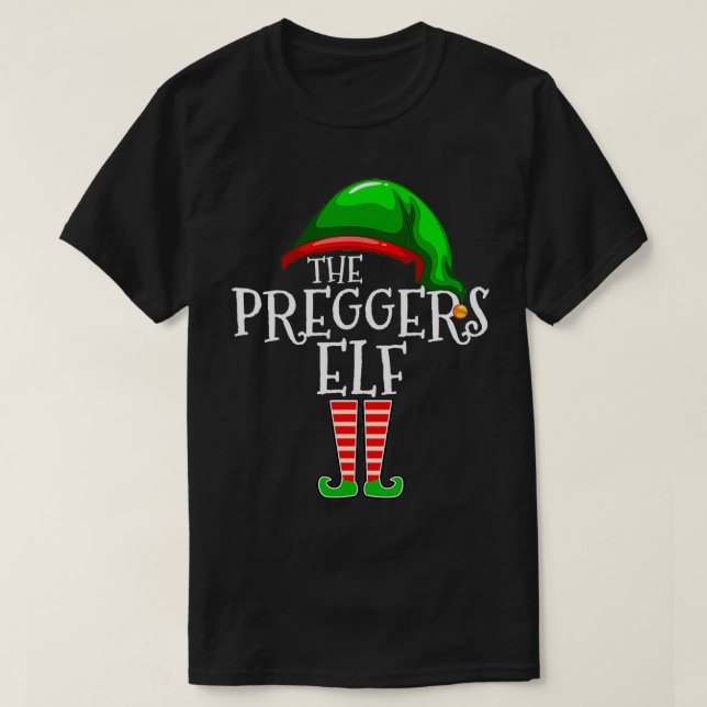 Preggers Elf Group Matching Family Christmas Gift  T-Shirt (Design Front)