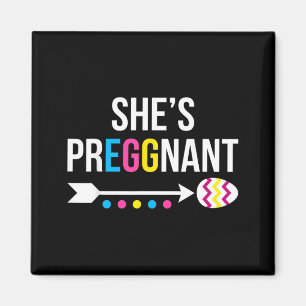 Preggnant Dad to Be Baby Announcement Easter Day Magnet