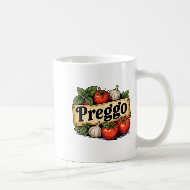 Preggo Costume Pregnancy Announcement Preggo Pasta Coffee Mug (Right)