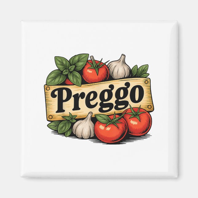 Preggo Costume Pregnancy Announcement Preggo Pasta Magnet (Front)