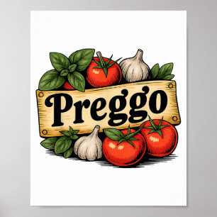 Preggo Costume Pregnancy Announcement Preggo Pasta Poster