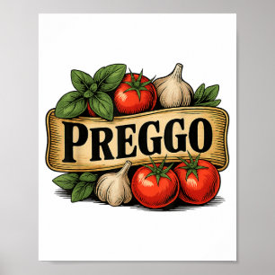 Preggo Costume Pregnancy Announcement Prego Pasta Poster