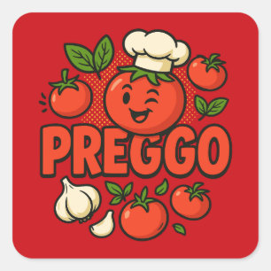 Preggo Sauce Costume Pregnancy Announcement Square Sticker