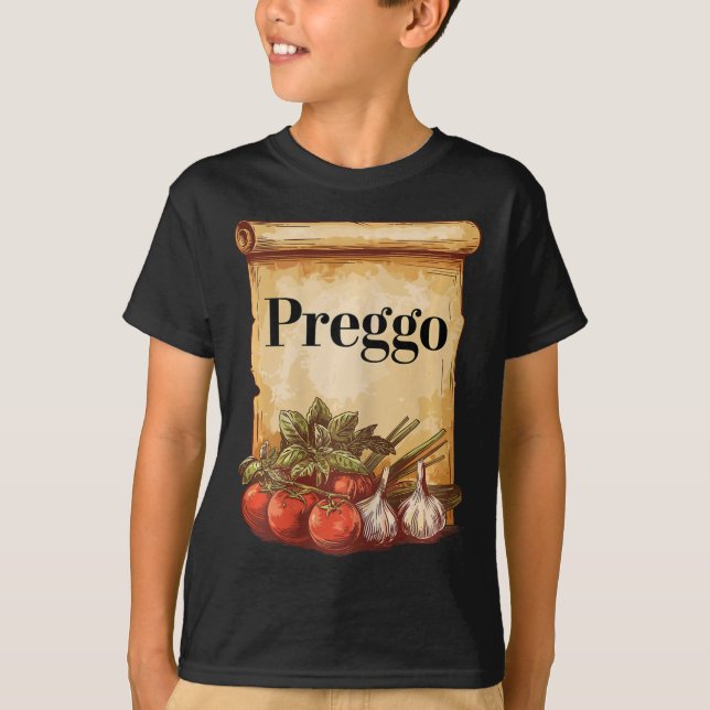 Preggo Sauce Cute Preggers Costume Pregnancy Annou T-Shirt (Front)