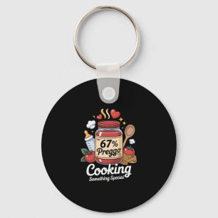 Preggo Sauce Pasta Pregnancy Announcement Funny 67 Key Ring