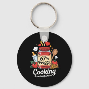 Preggo Sauce Pasta Pregnancy Announcement Funny 67 Key Ring