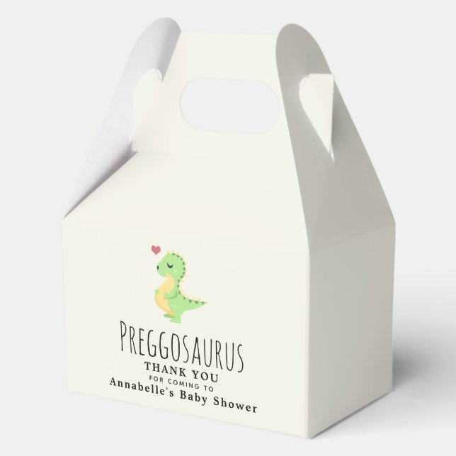 Preggosaurus Cute Dinosaur Baby shower Favour Box (Front)
