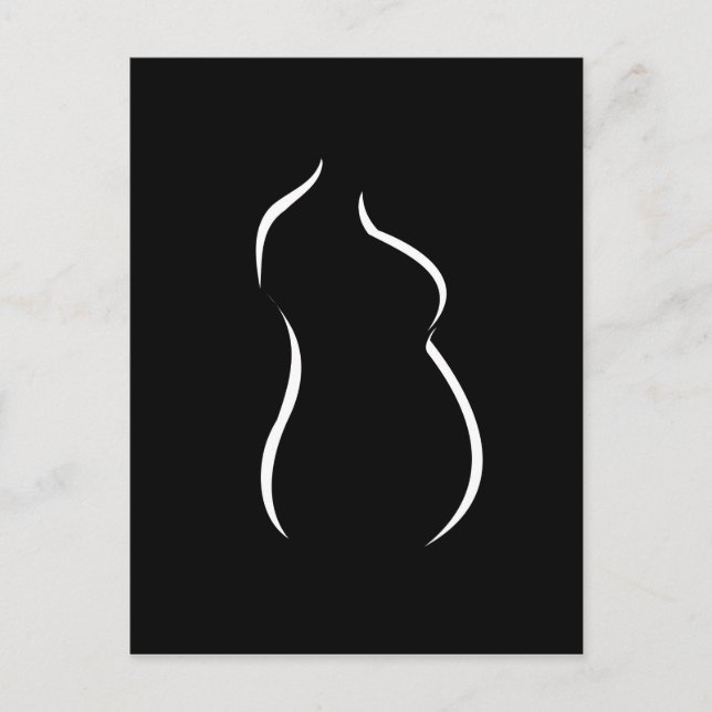 Pregnancy abstract drawing announcement postcard (Front)