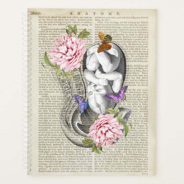 Pregnancy Anatomy Floral Art Planner (Front)