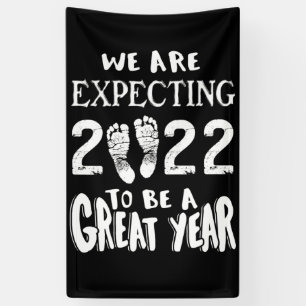 Pregnancy Announcement 2022 We Are Expecting Banner