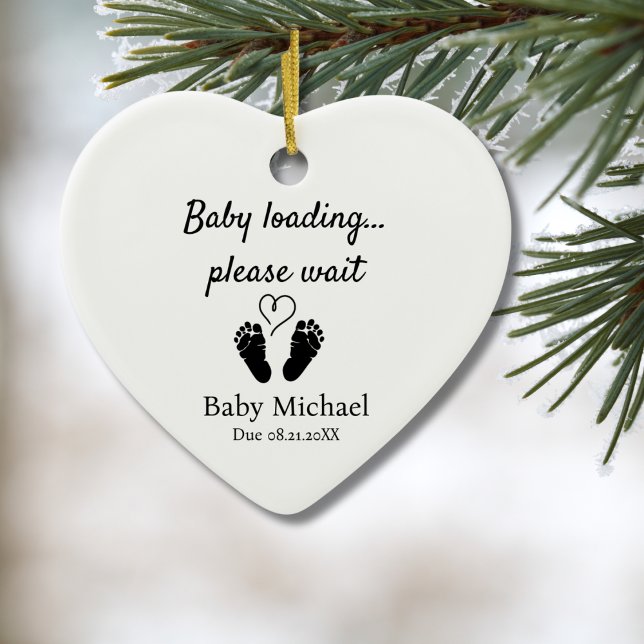 Pregnancy Announcement Baby Loading Please Wait  Ceramic Tree Decoration (Creator Uploaded)